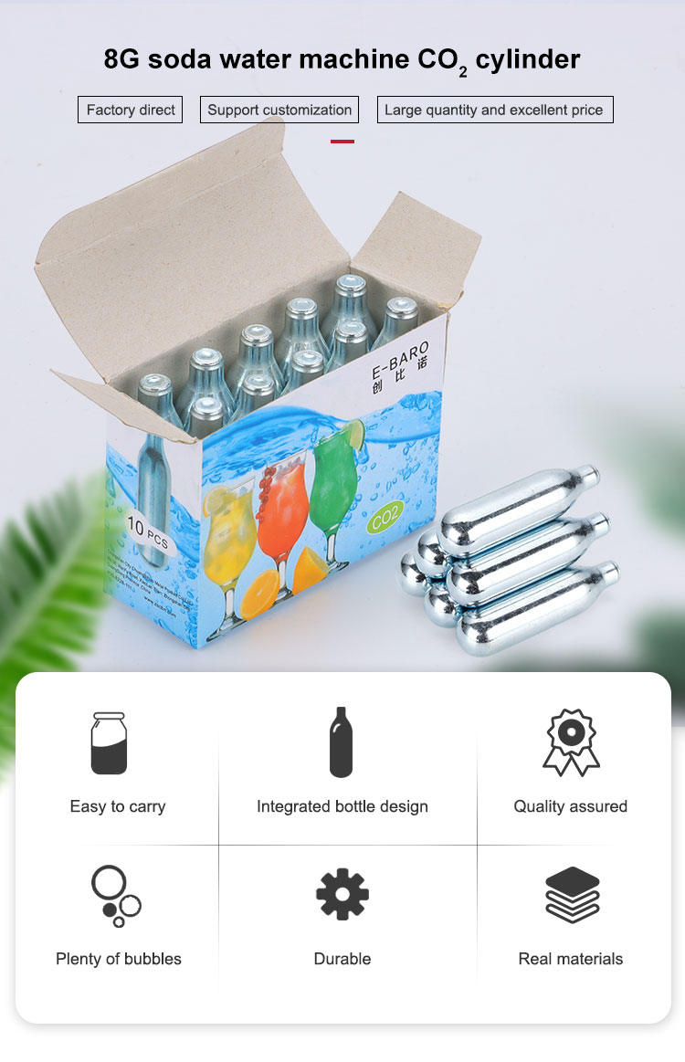8g Food Grade Carbon Dioxide Cylinders